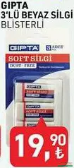 GIPTA 3'LÜ BEYAZ SİLGİ BLİSTERLİ